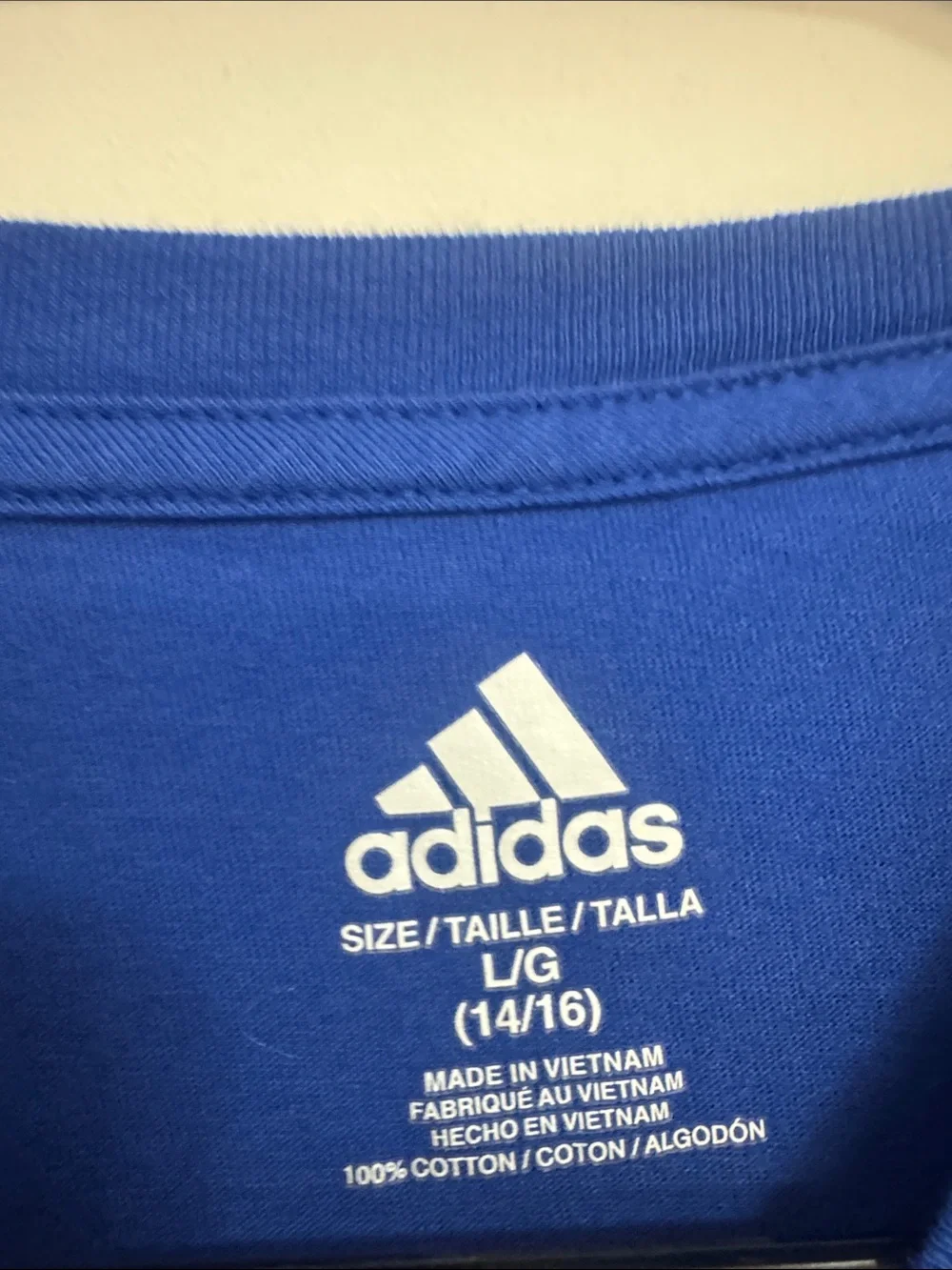 adidas Blue Tank with Silver Vertical Logo - Picture 2 of 3
